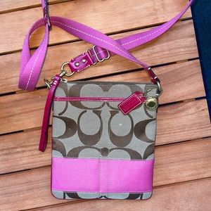 Coach y2k pink stripe bag